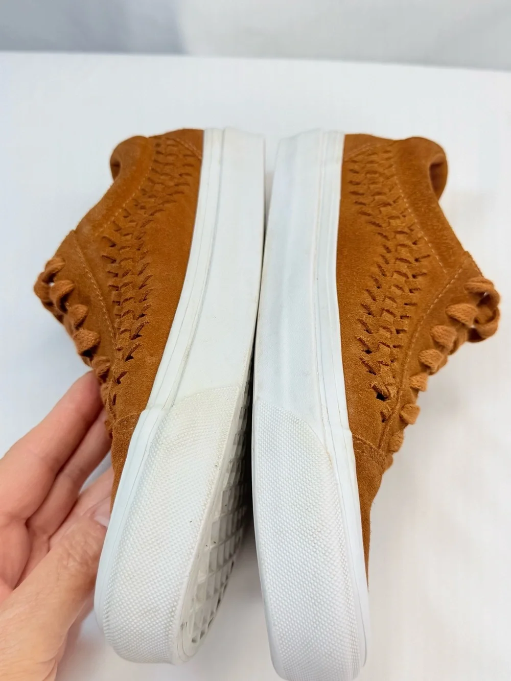 Vans Old Skool Weave DX Mens 5.5/Womens 7 Low-Top Glazed Ginger Suede Sneakers